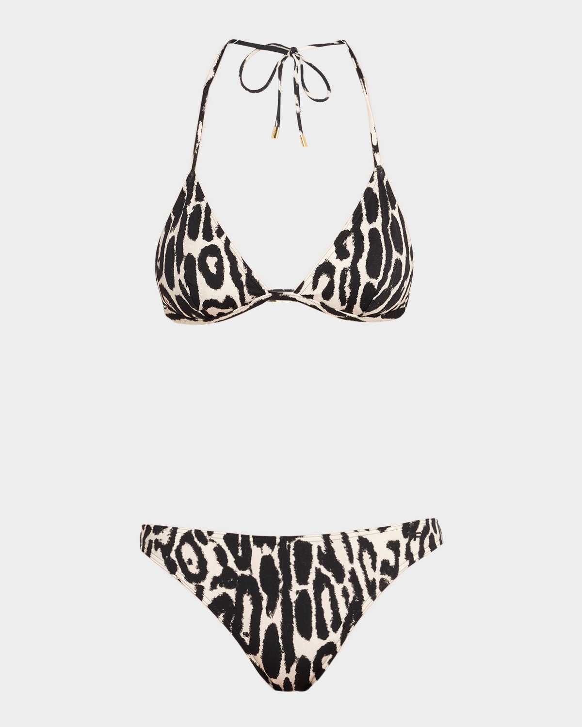 Ocelot Print Jersey Triangle Bikini