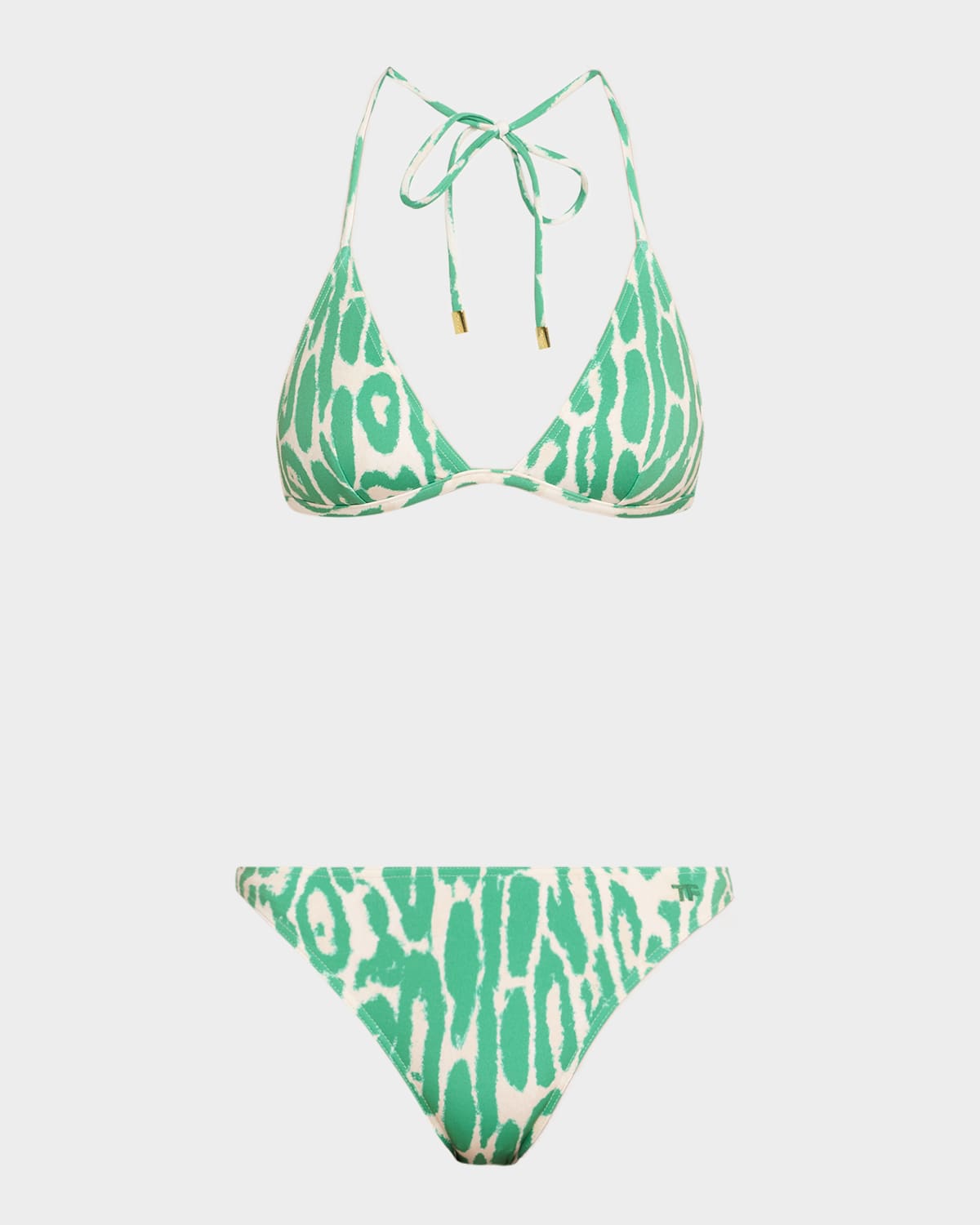 Ocelot Print Jersey Triangle Bikini