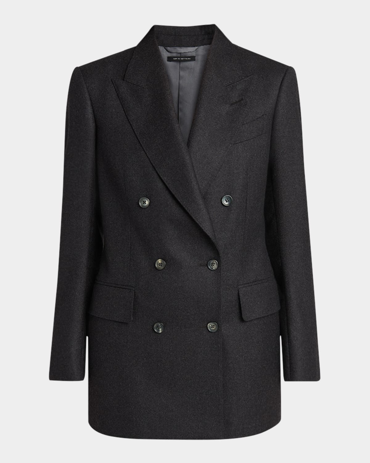 Tom Ford Tailoring Cashmere Double-breasted Jacket In Black