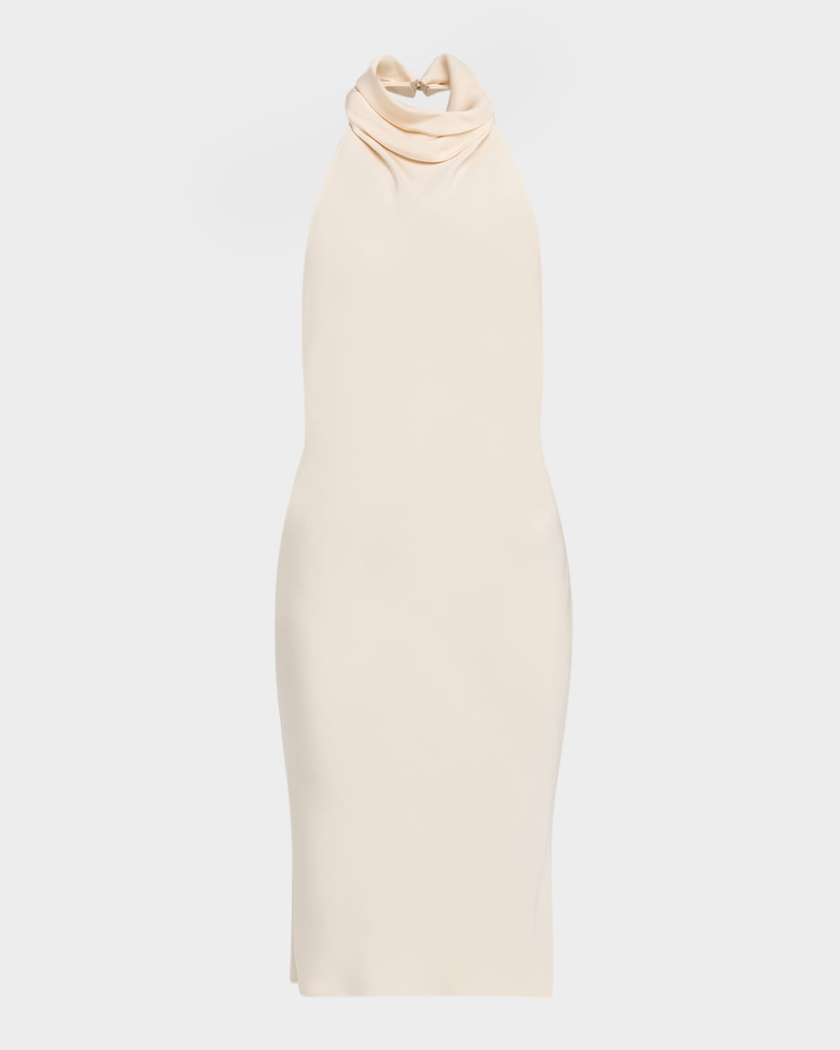 Tom Ford Cowl Halter Silk Sable Backless Cocktail Dress