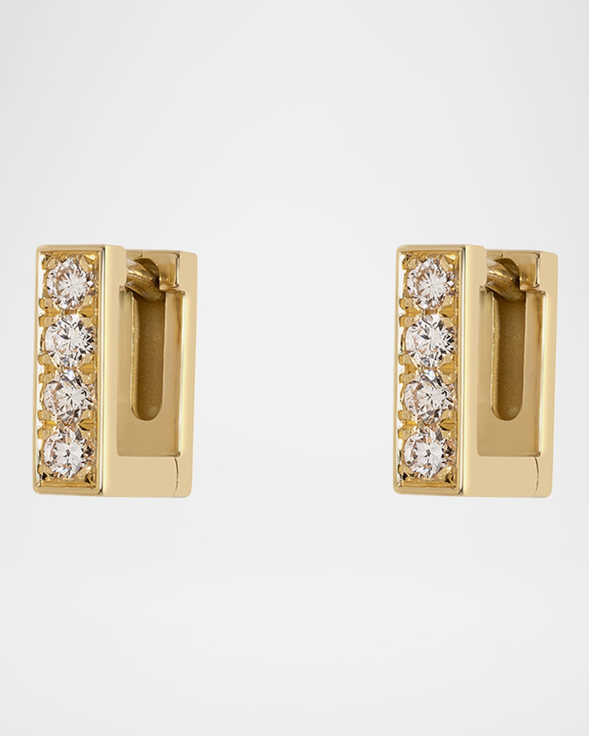 18K Mosaic Diamond Hoop Earrings