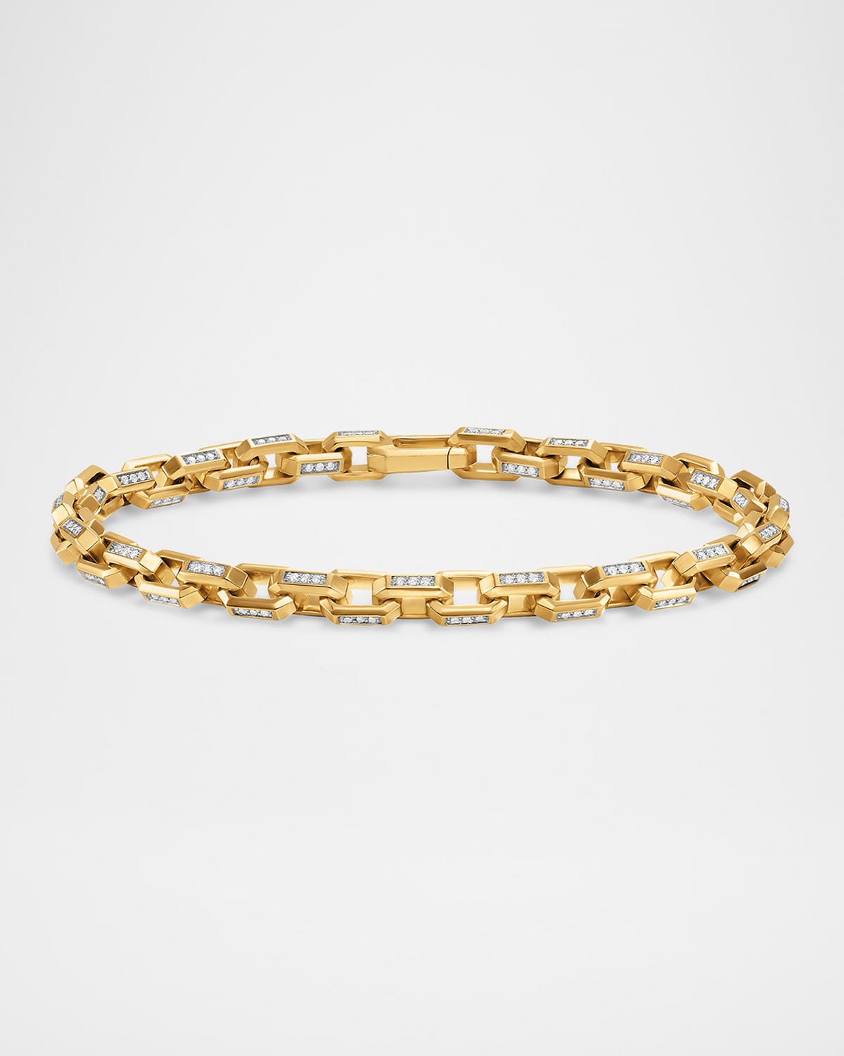David Yurman Men's Streamline Link Bracelet in 18K Gold with Diamonds, 5.5mm