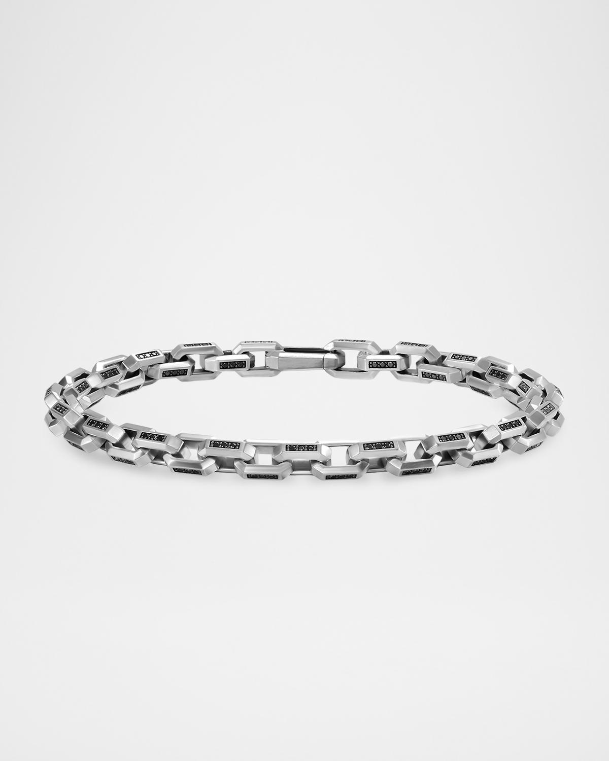 Men's Streamline Heirloom Chain Link Bracelet in Silver with Diamonds, 5.5mm