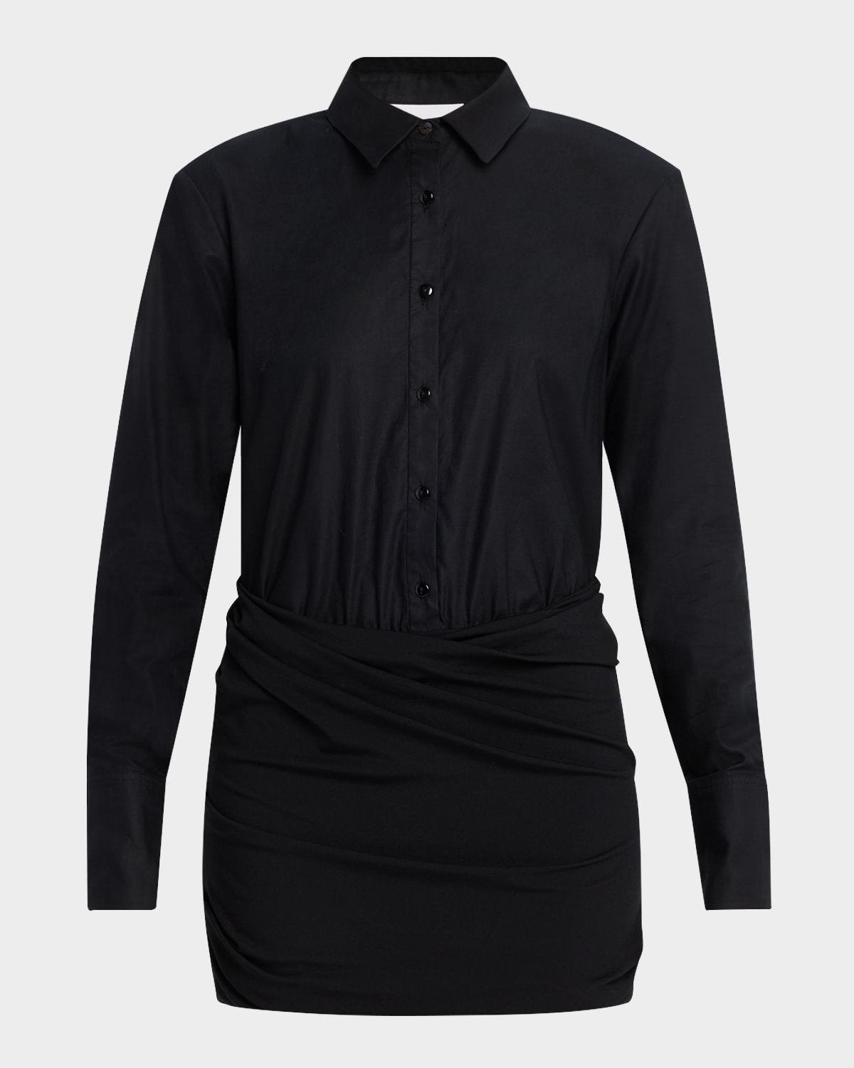 Significant Other Ariya Mini Shirtdress In Black