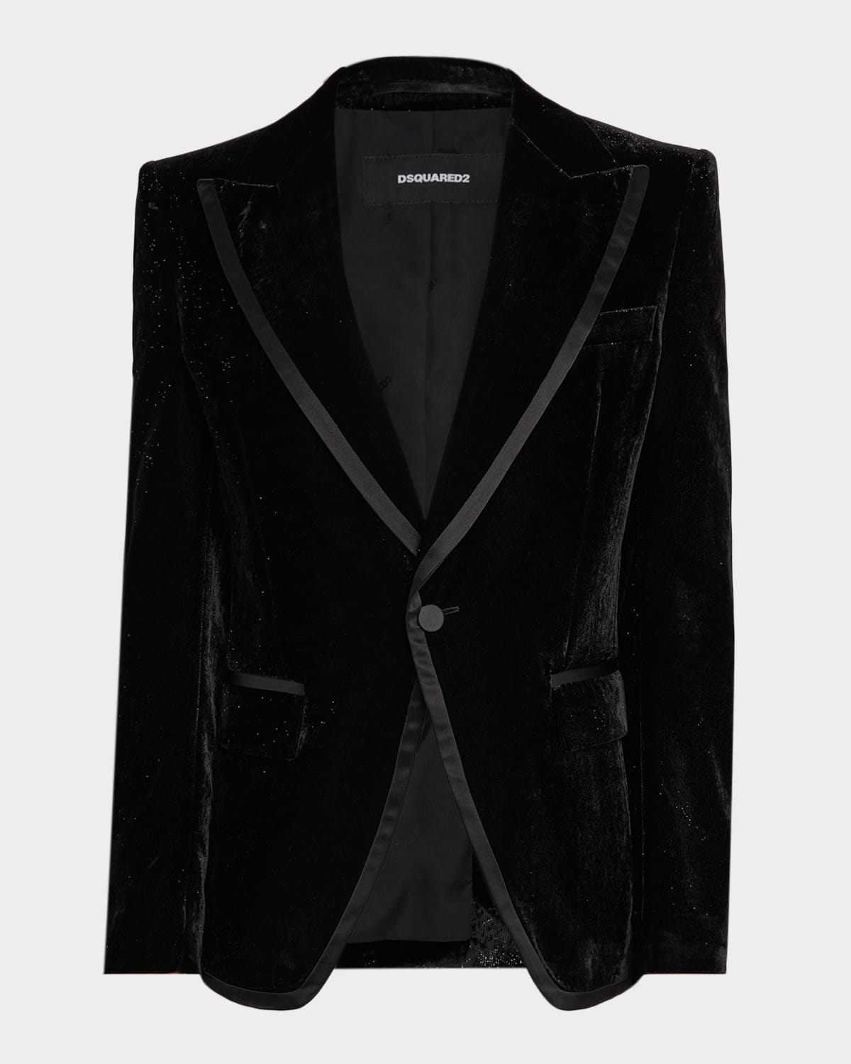 Dsquared2 Velvet Blazer In Black