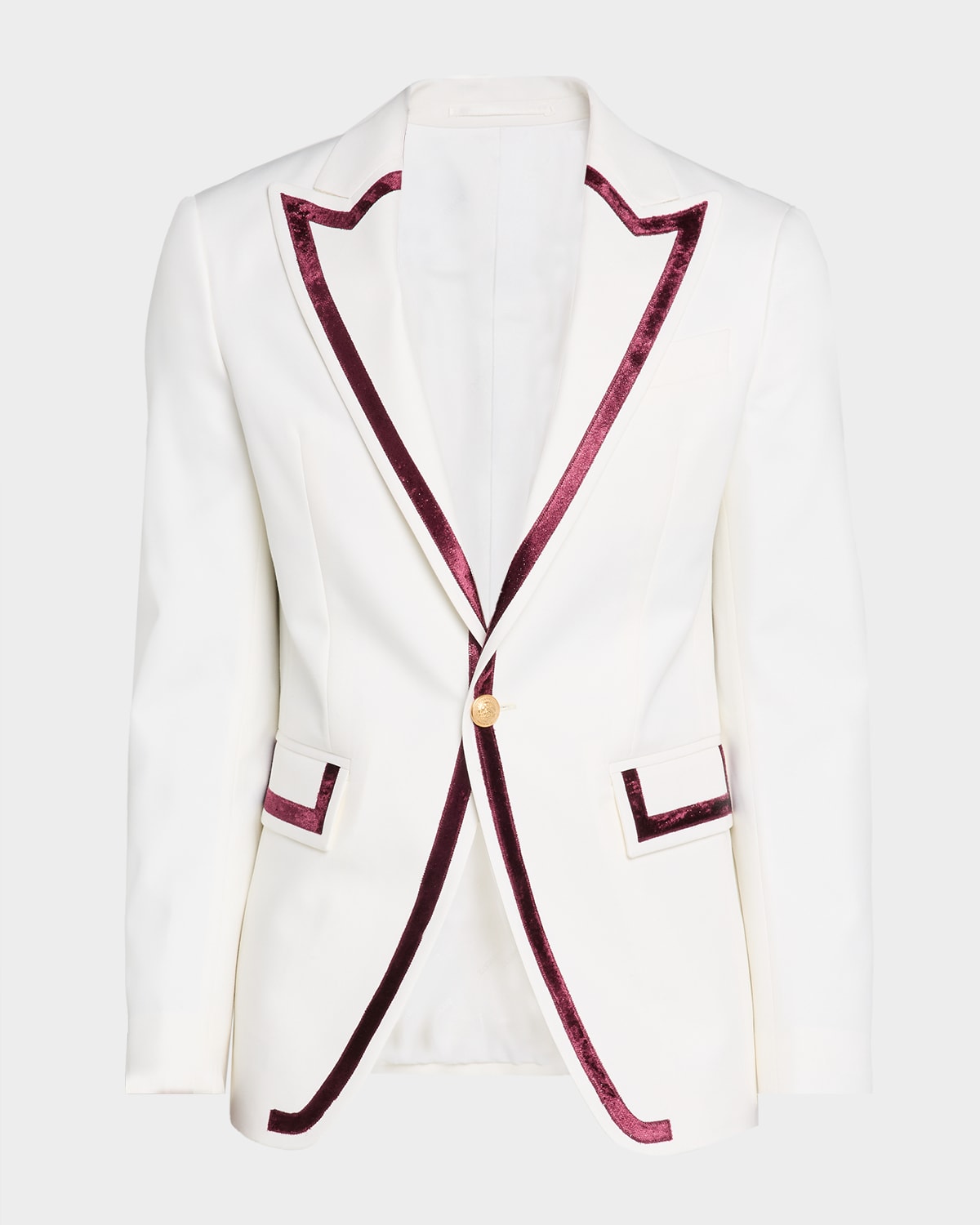 Men's Berlin Velvet-Trim Peak Lapel Evening Blazer