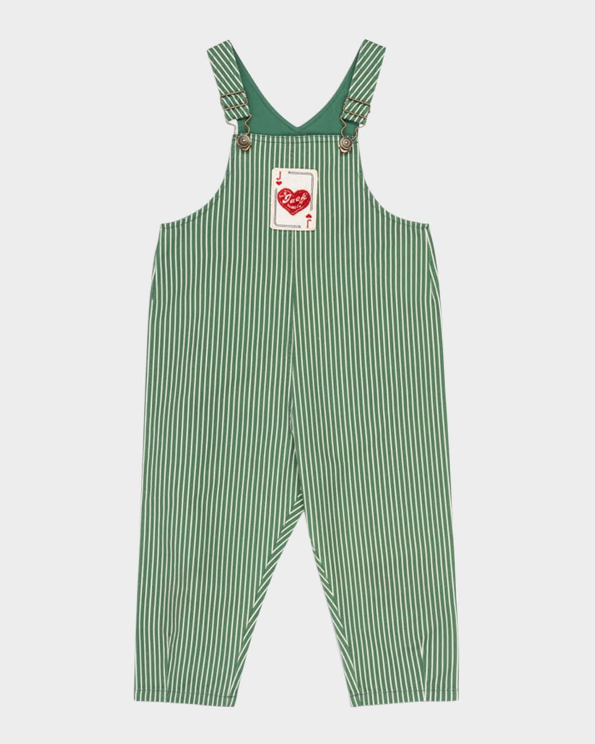 Konges Slojd Rosie H-w X Boy's Jack Card-print Overalls Gots 2 In Green