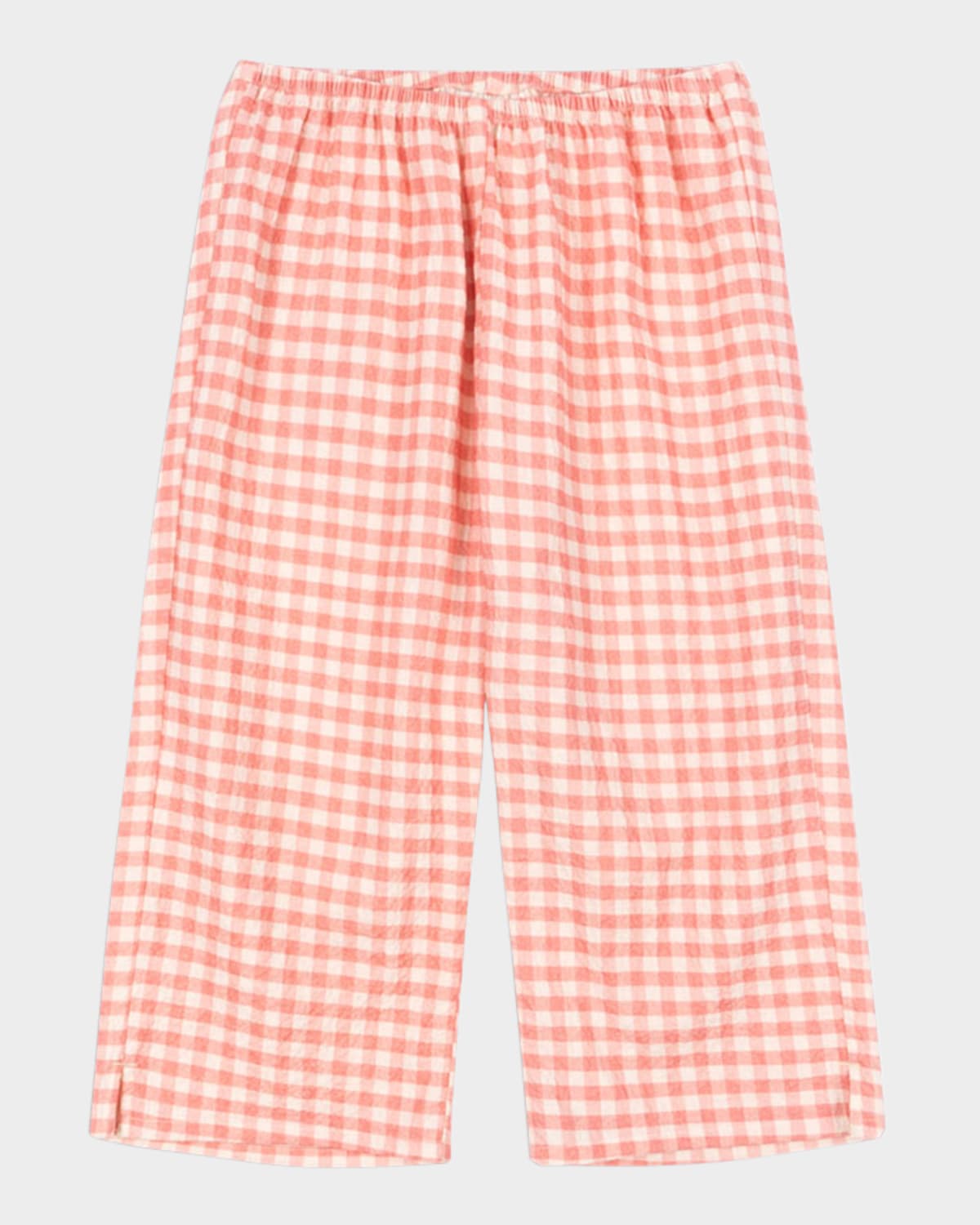 Konges Slojd Rosie H-w X Girl's Bella Cotton Check Pants In Orange