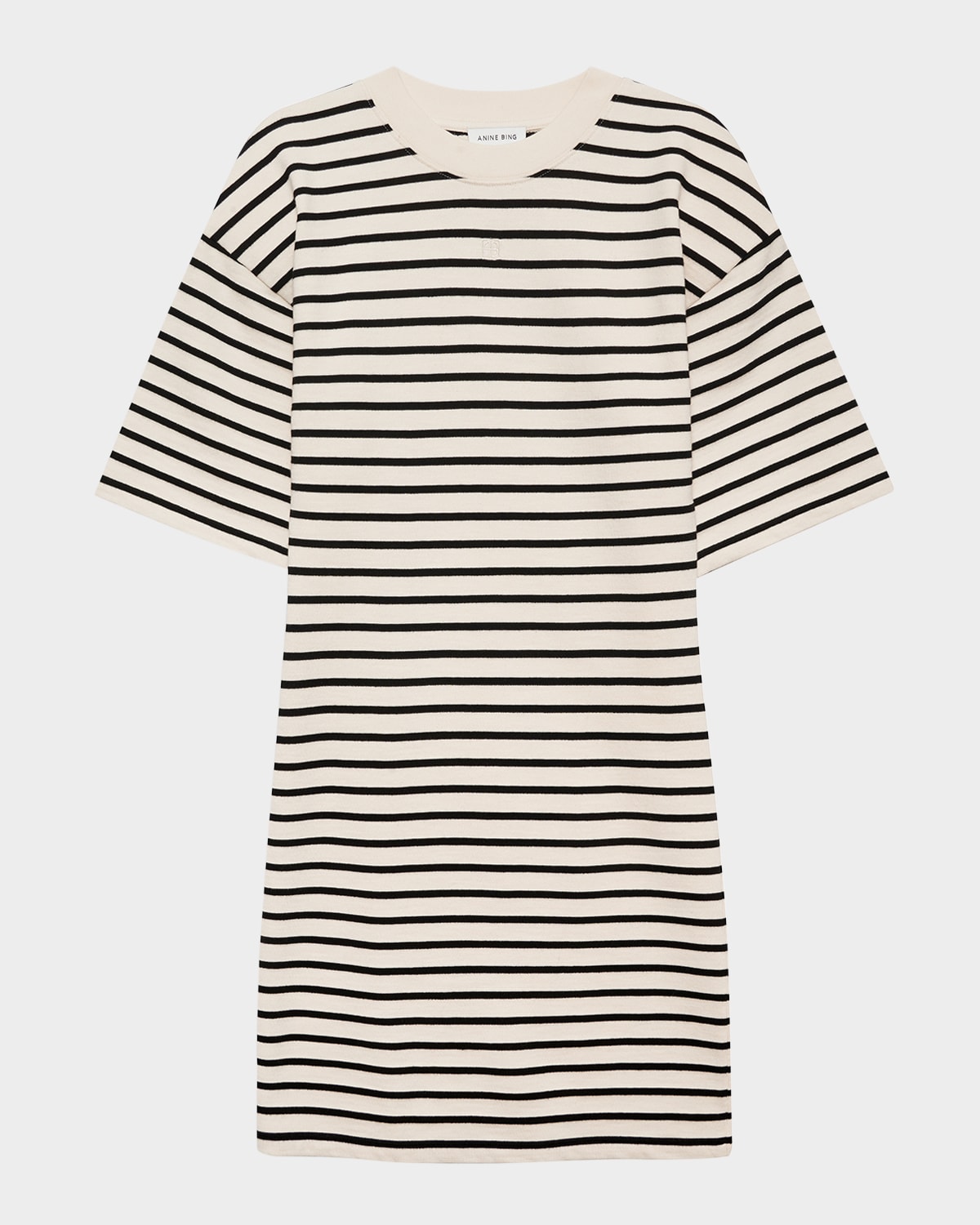 Anine Bing Mona Striped French Terry Dress In Yellow