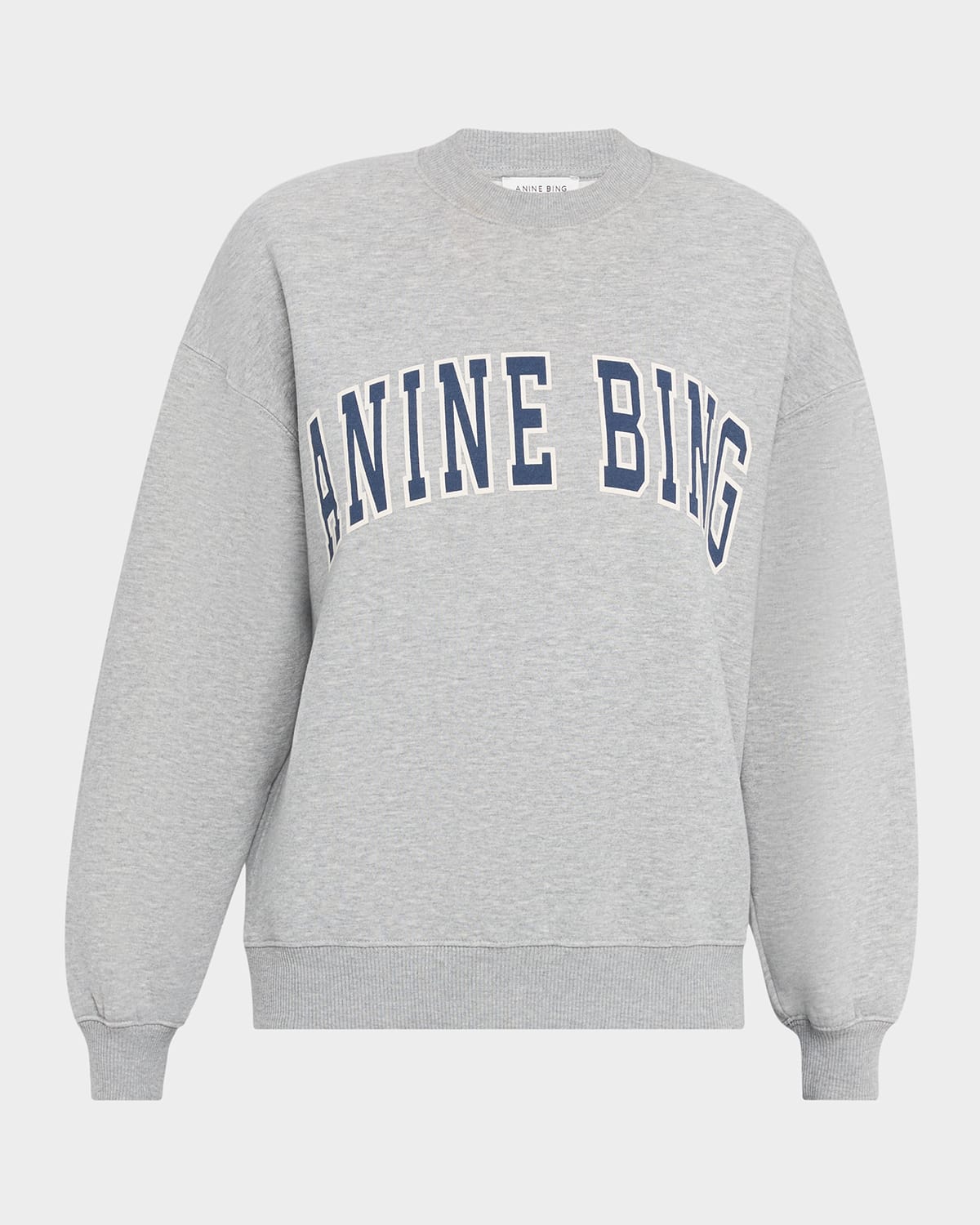 Anine Bing Spencer Printed Cotton-blend Jersey Sweatshirt In Gray