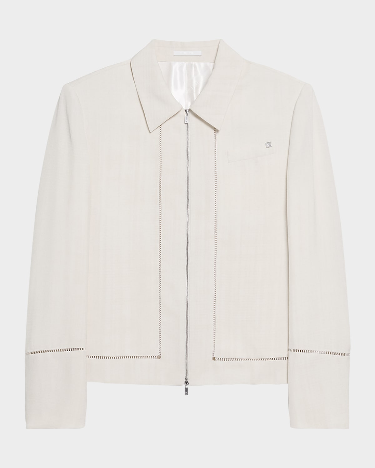 Helmut Lang Men's Ladder-stitch Border Zip Jacket