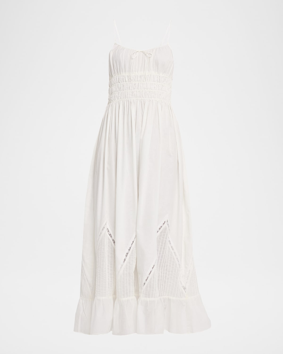 Faithfull The Brand Meline Cotton Voile Maxi Dress In White