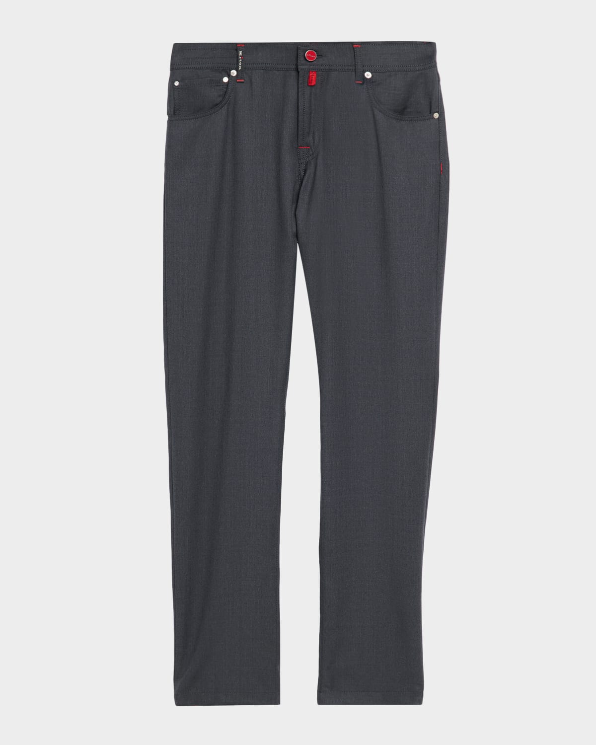 Kiton Men's Wool Straight Fit Five-pocket Pants In Gray