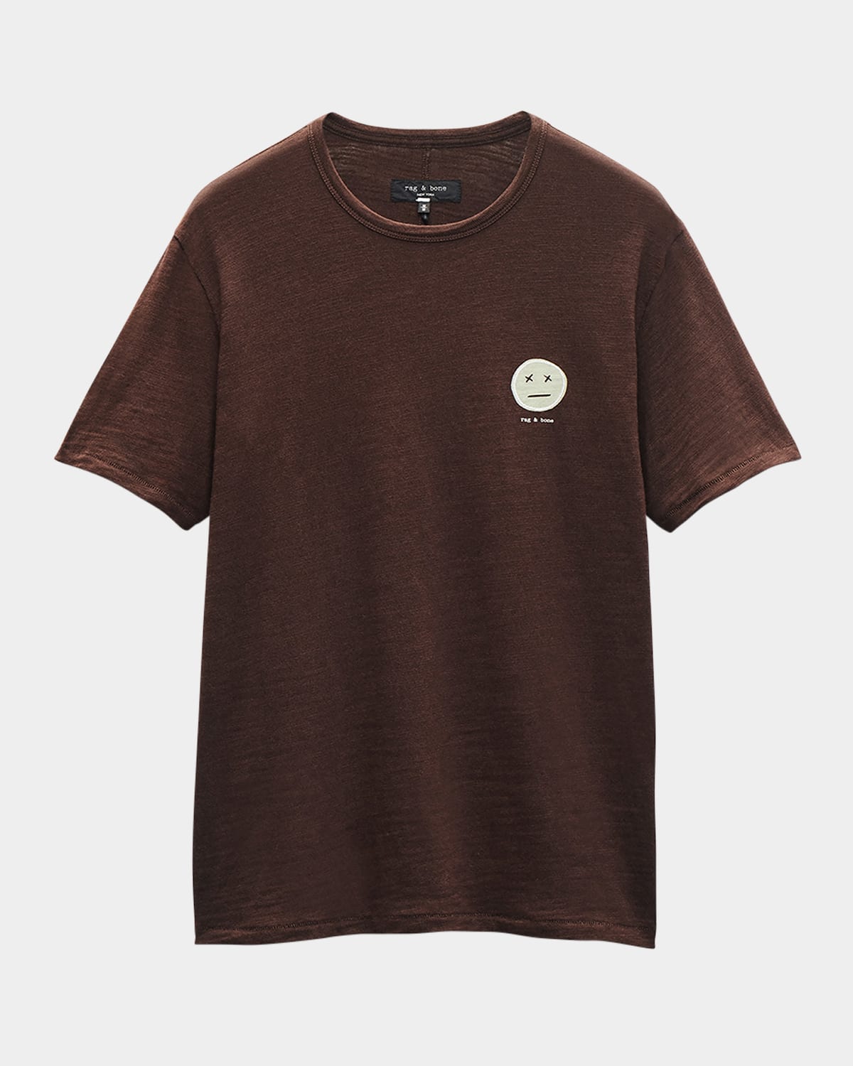 Rag & Bone Embroidered Sour Face T-shirt In Brown