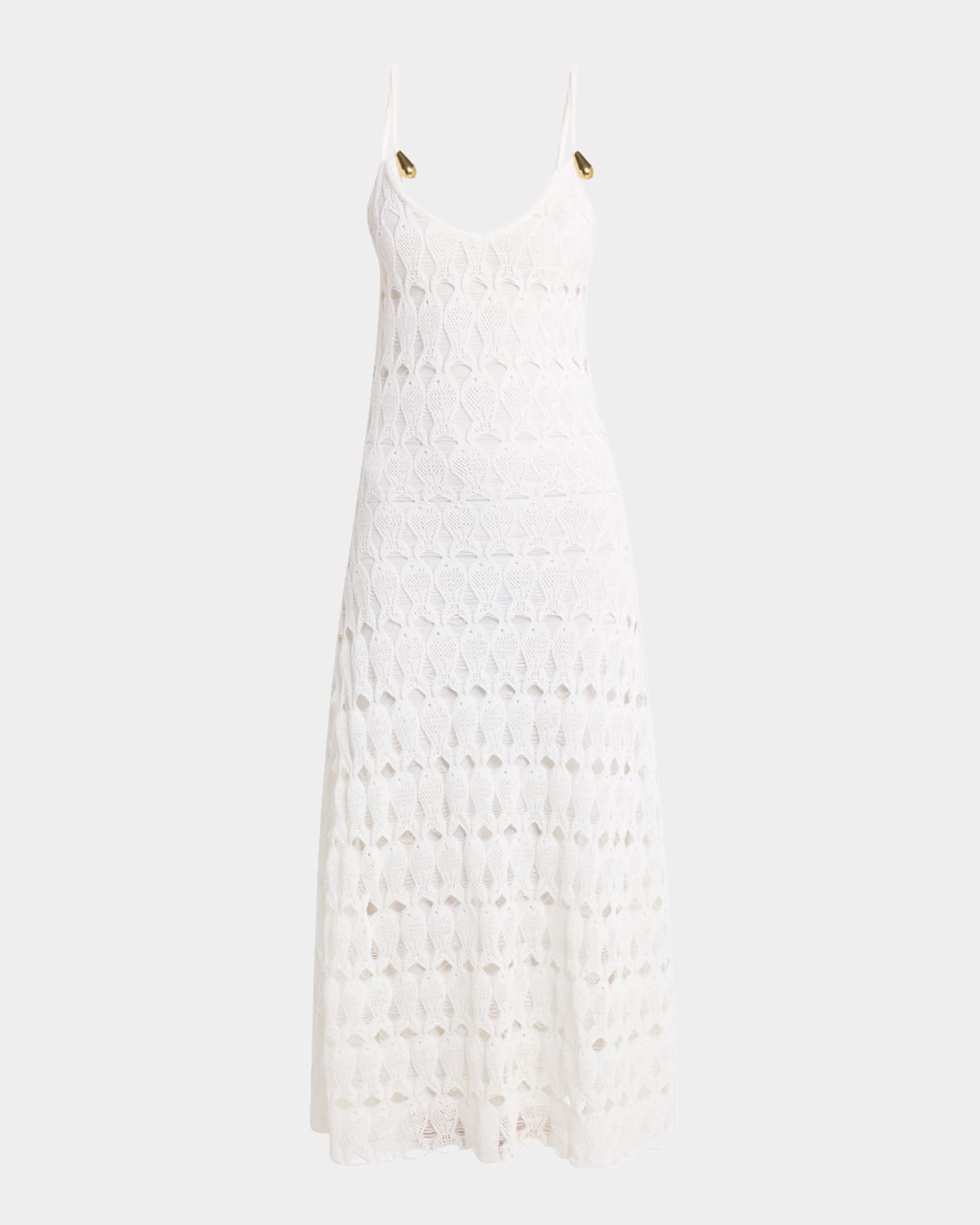 Bottega Veneta Fish Lace Sleeveless Dress In White