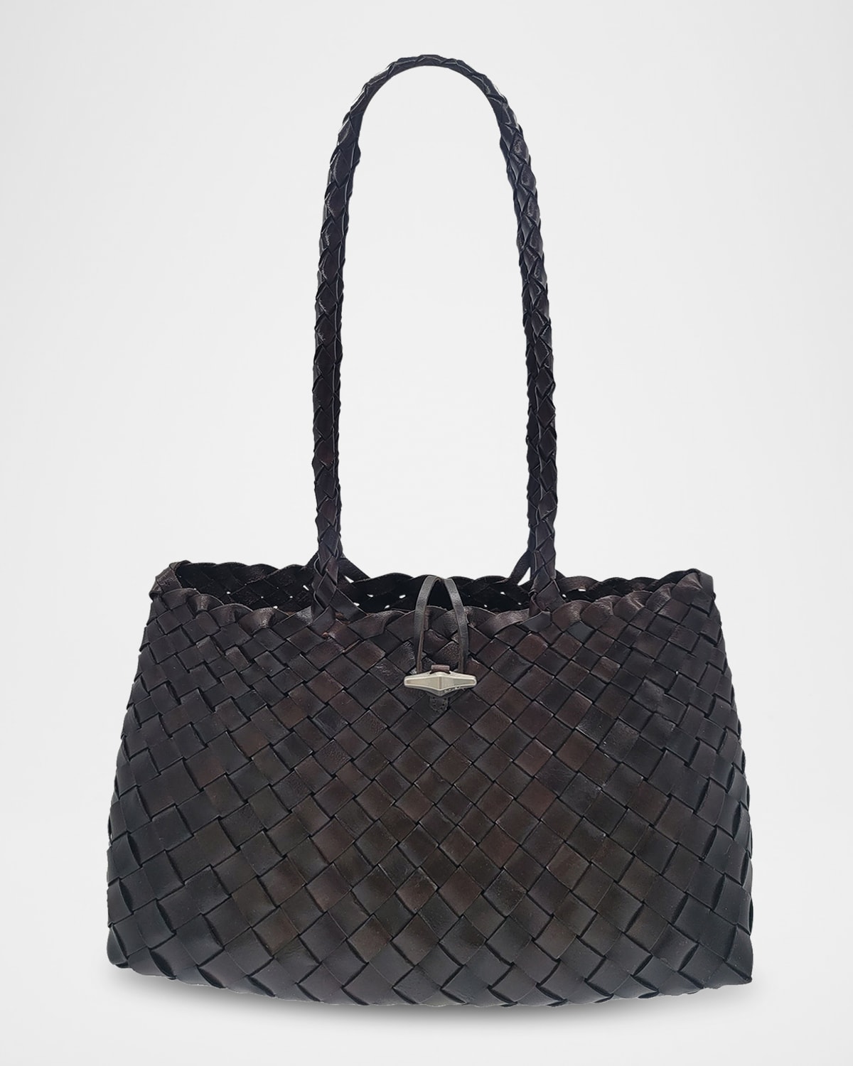 ORYANY CROISSANT WOVEN LEATHER SHOULDER BAG 