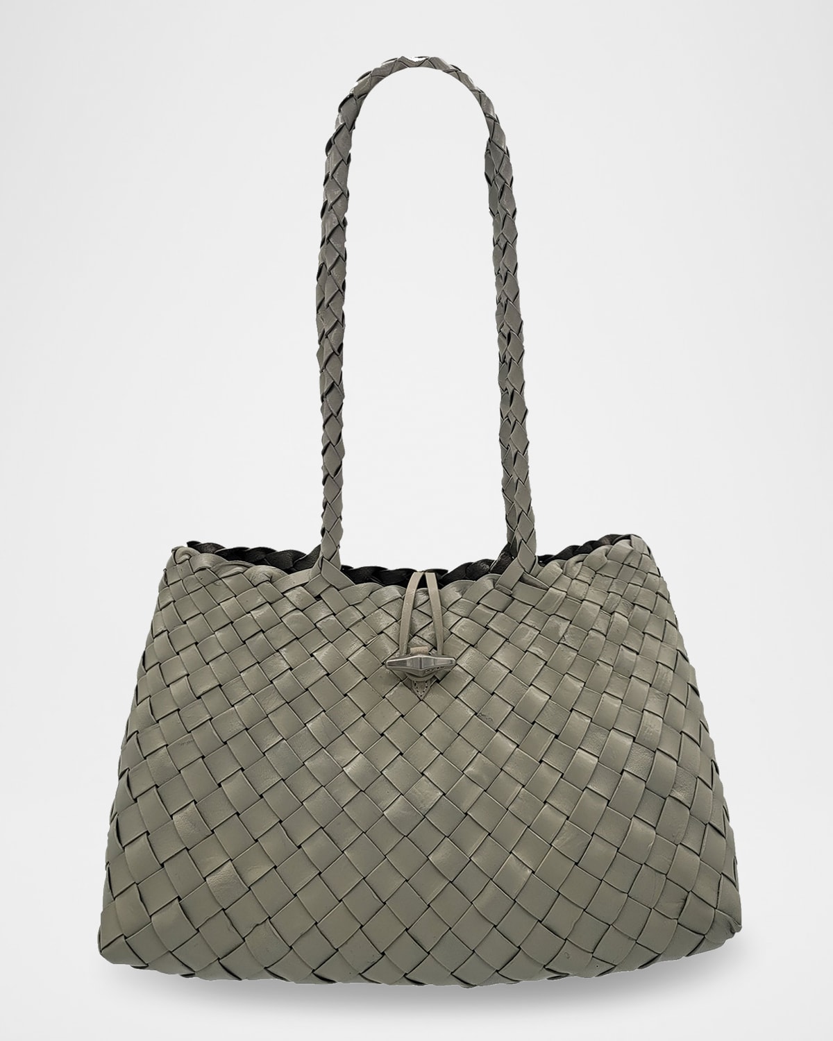 ORYANY CROISSANT WOVEN LEATHER SHOULDER BAG 