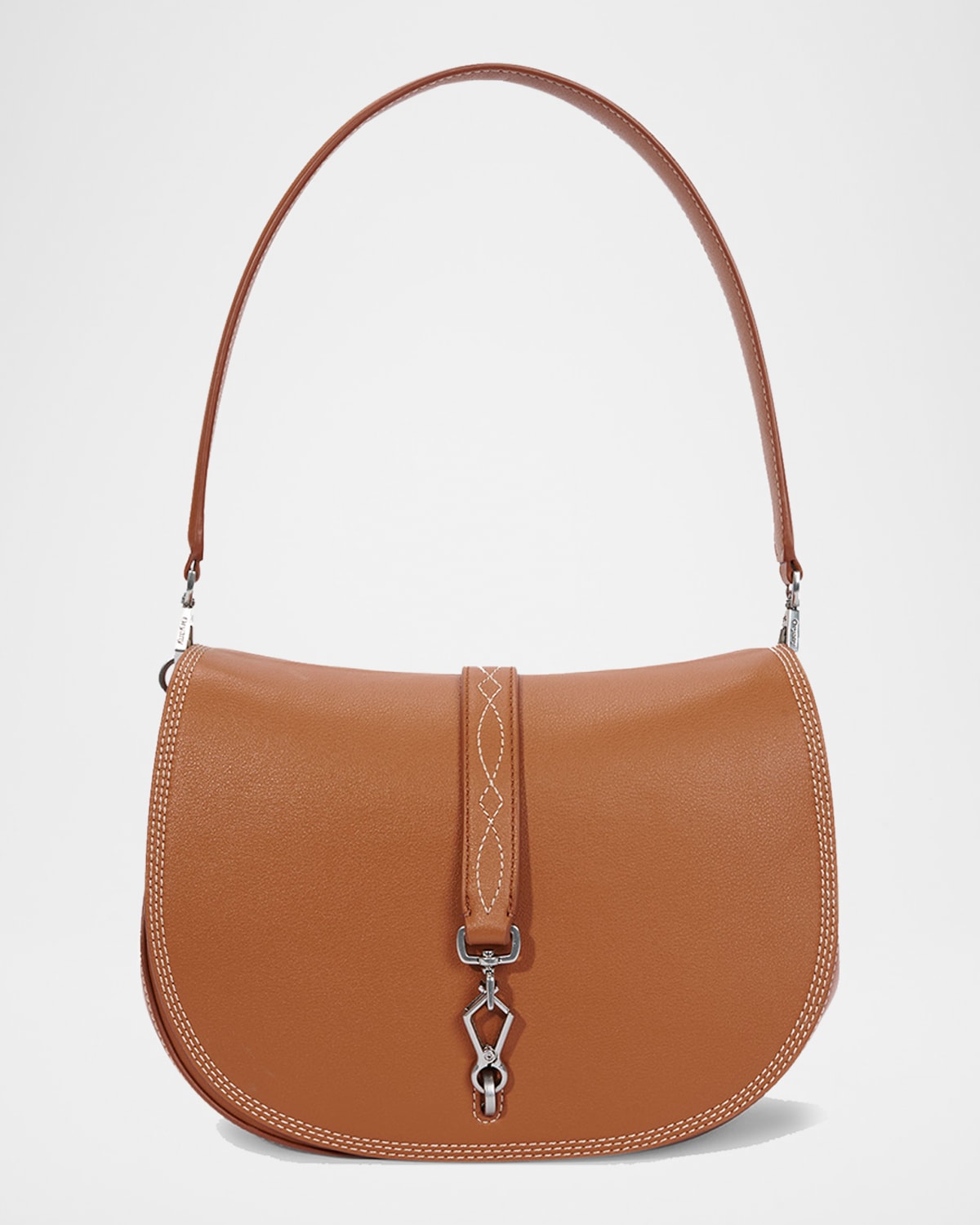 Shop Oryany Kech Western Stitch Leather Crossbody Bag In Tiki Tan
