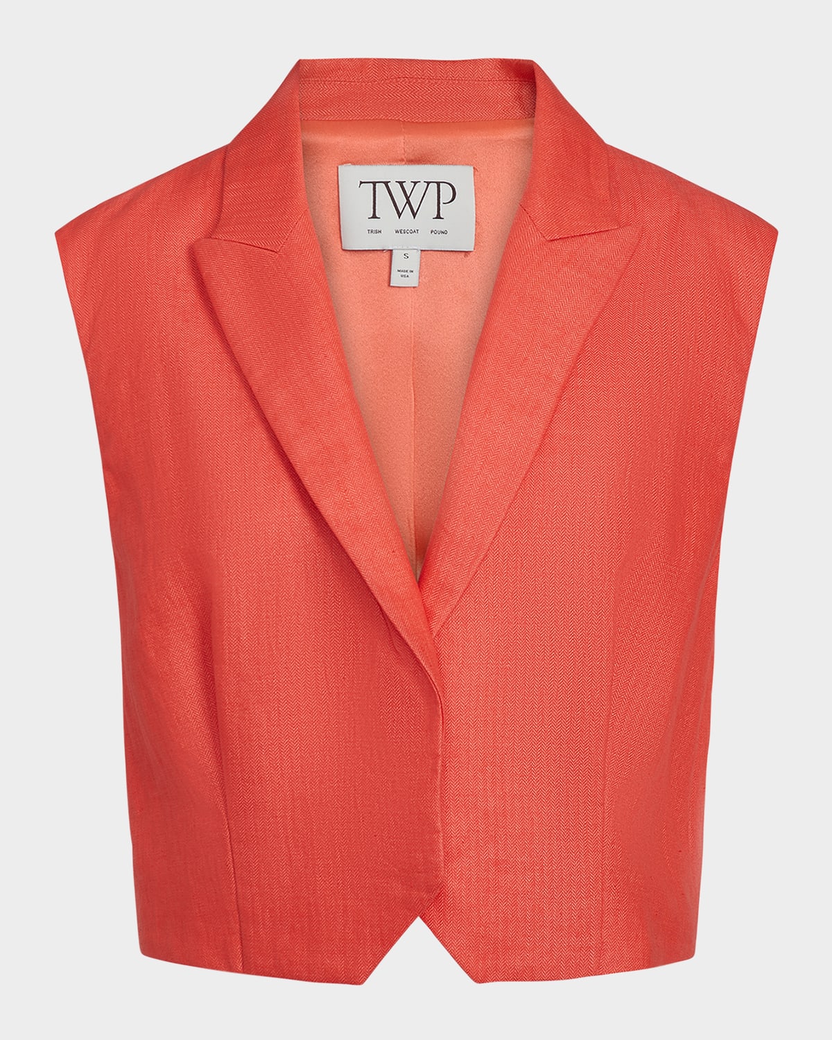 Twp Katie Cropped Cotton-linen Vest