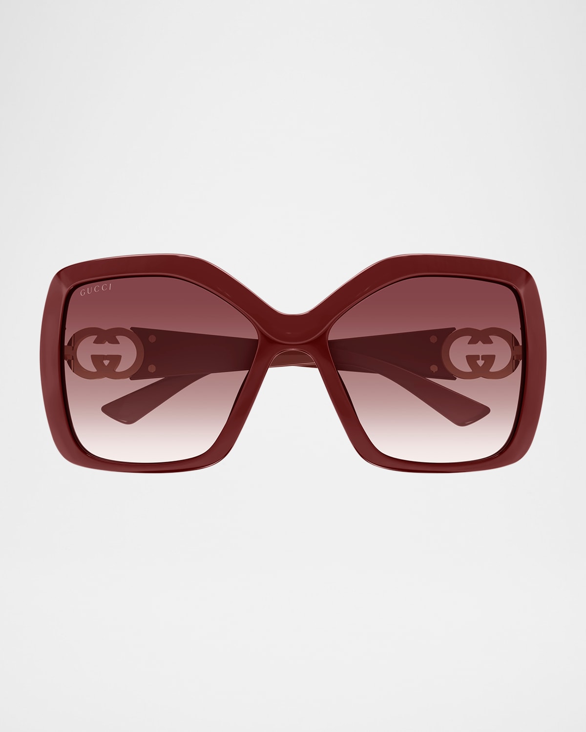 Gucci Injection Plastic Square Sunglasses In Burgundy