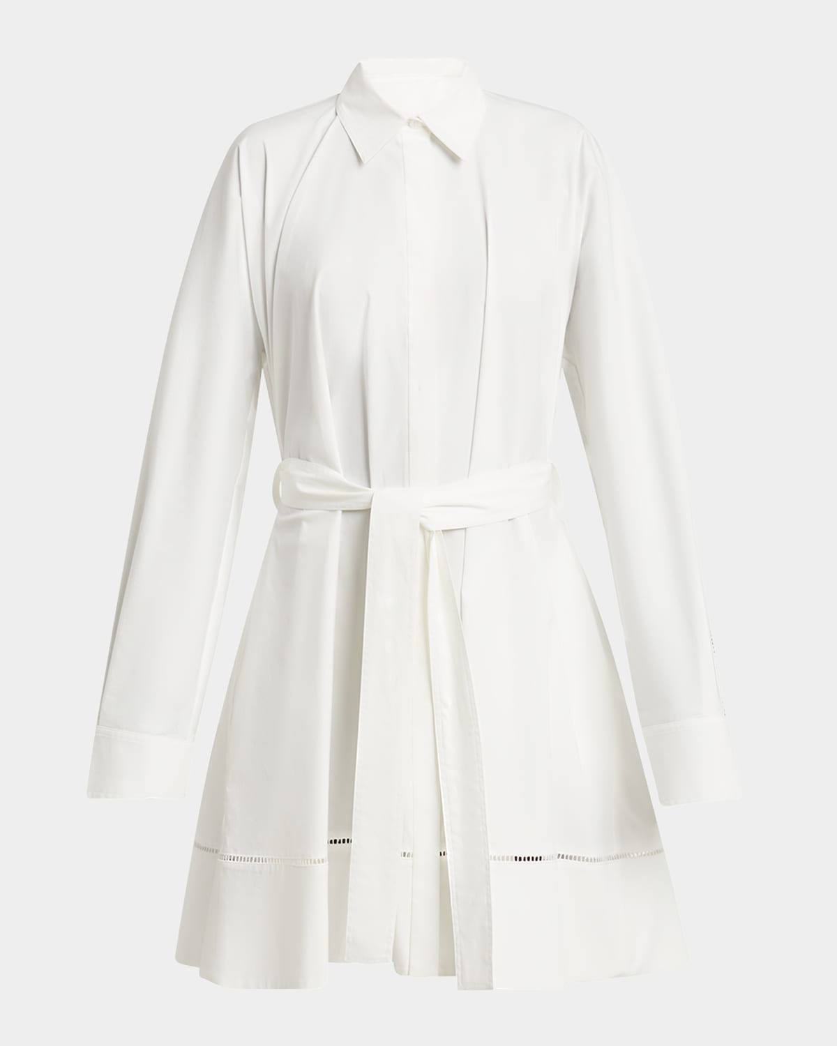 Shop Proenza Schouler Sammy Belted Ladder Stitch Poplin Dress