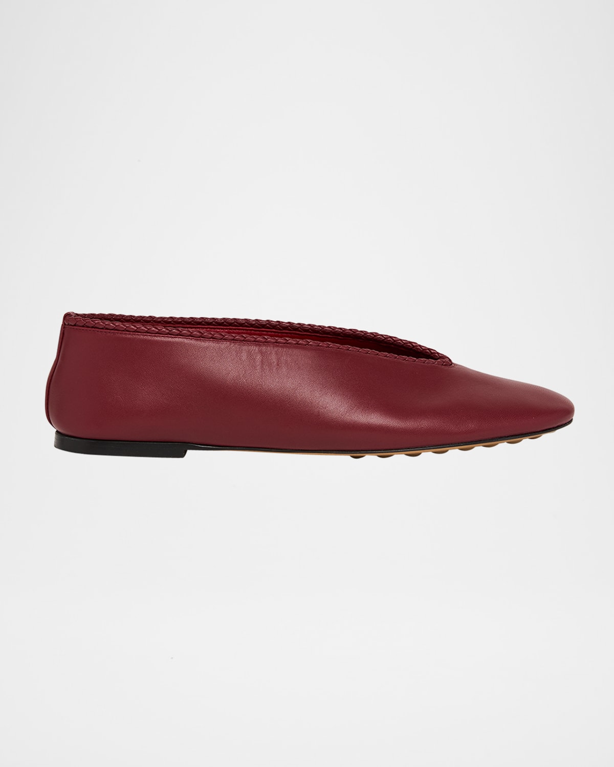 Bottega Veneta Lagoon Nappa Leather Ballerina Flats In Red
