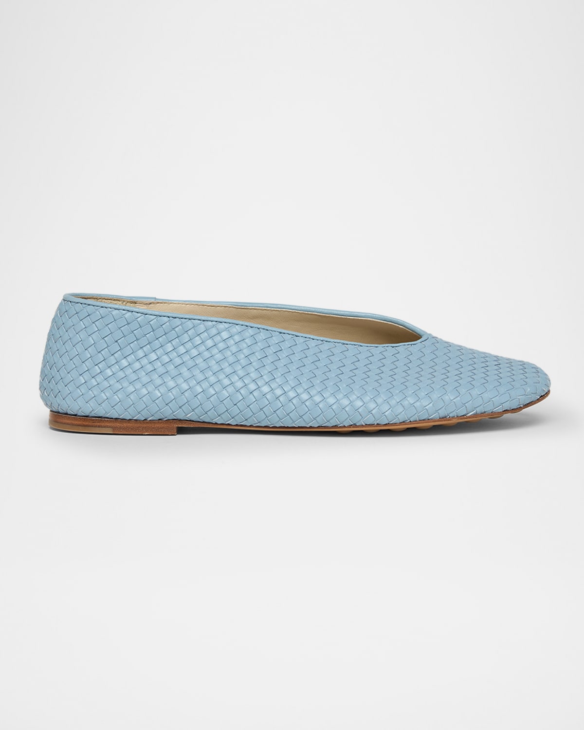 Bottega Veneta Micro Woven Nappa Leather Ballerina Flats
