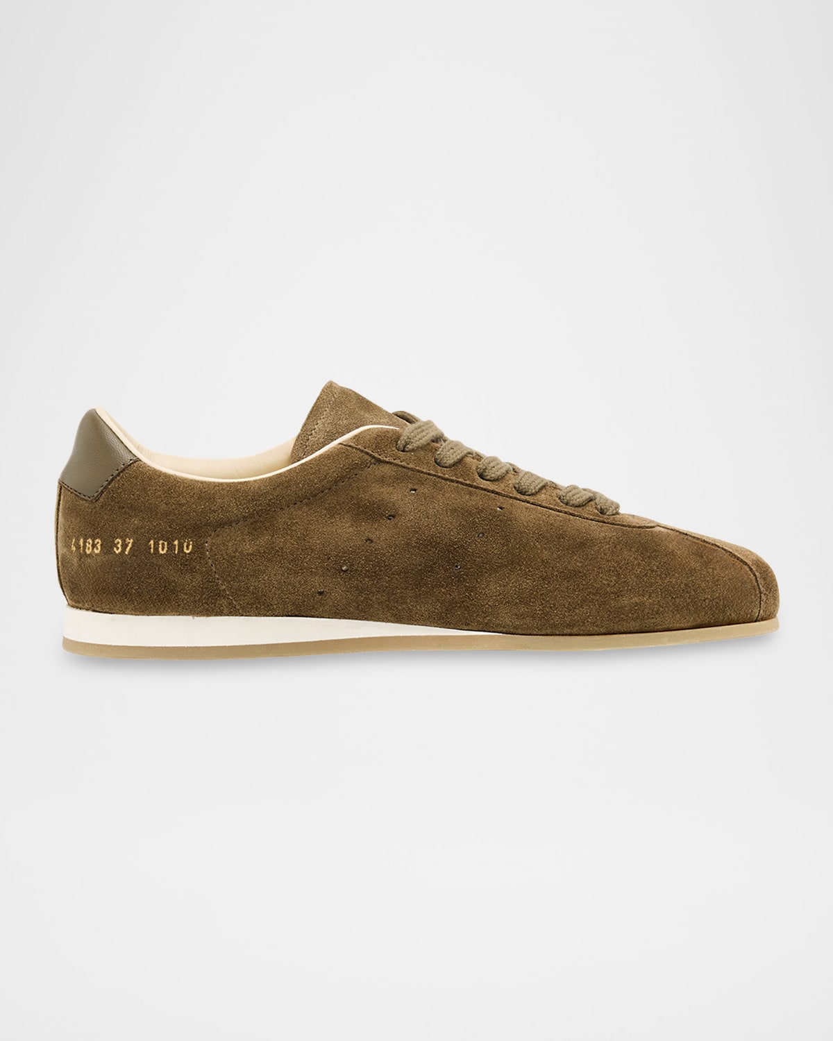 Common Projects Low-top Suede And Leather Sneakers In Green