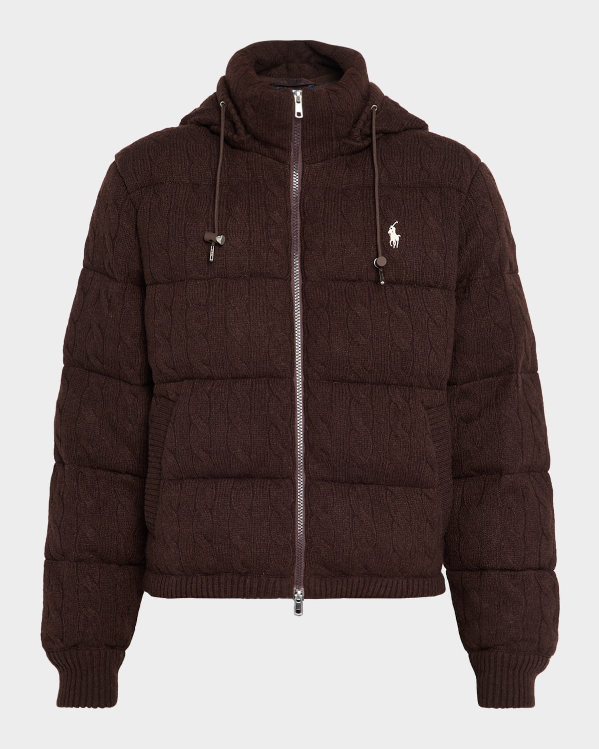 Polo Ralph Lauren Wattierte Jacke Aus Wolle Und Kaschmir In Brown