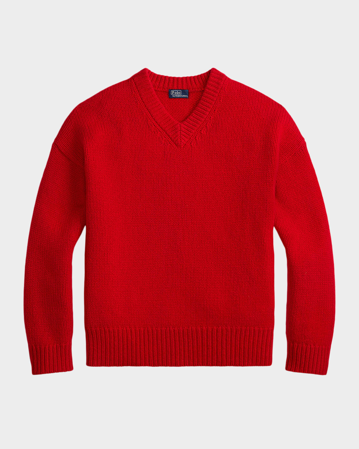 Polo Ralph Lauren Cashmere High V-neck Sweater In Red