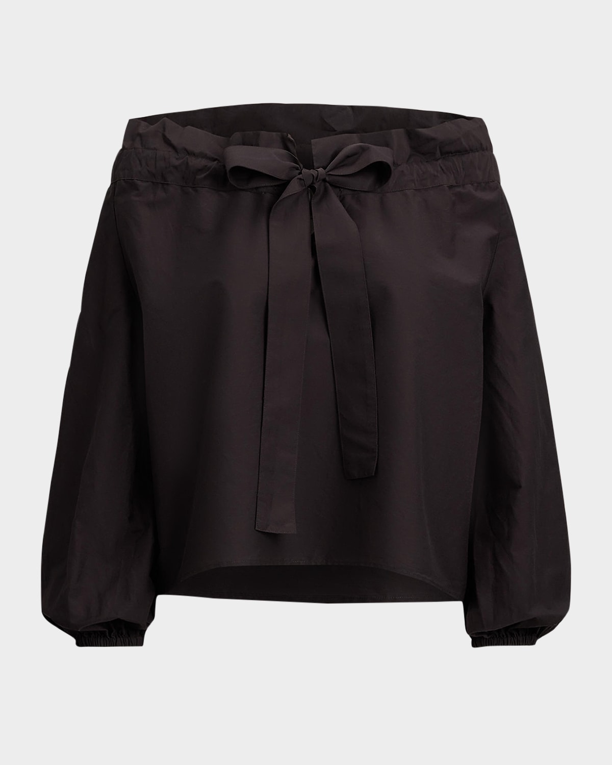 Polo Ralph Lauren Ruffle-collar Cotton-silk Blouse In Blue