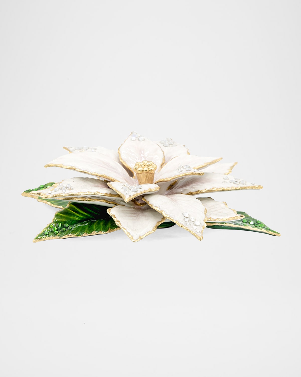 Jay Strongwater White Poinsettia Tabletop Decoration In Multi