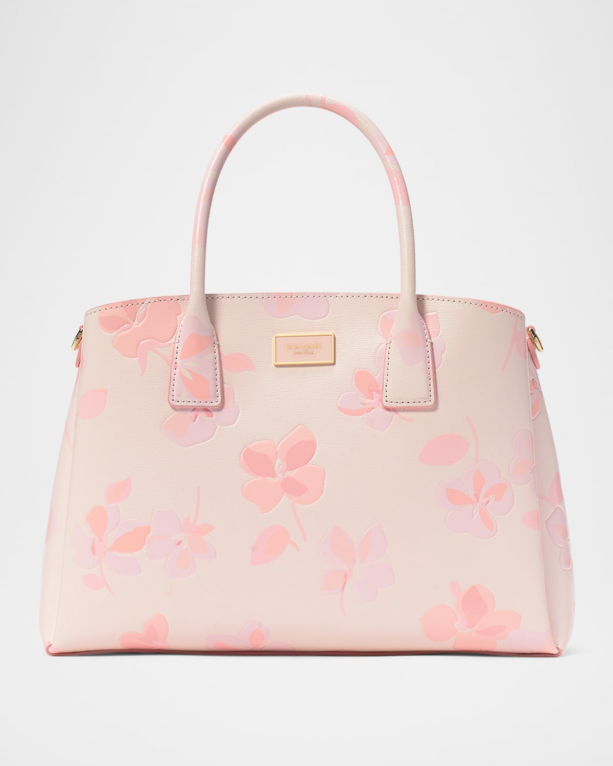 serena spring pansies leather satchel bag