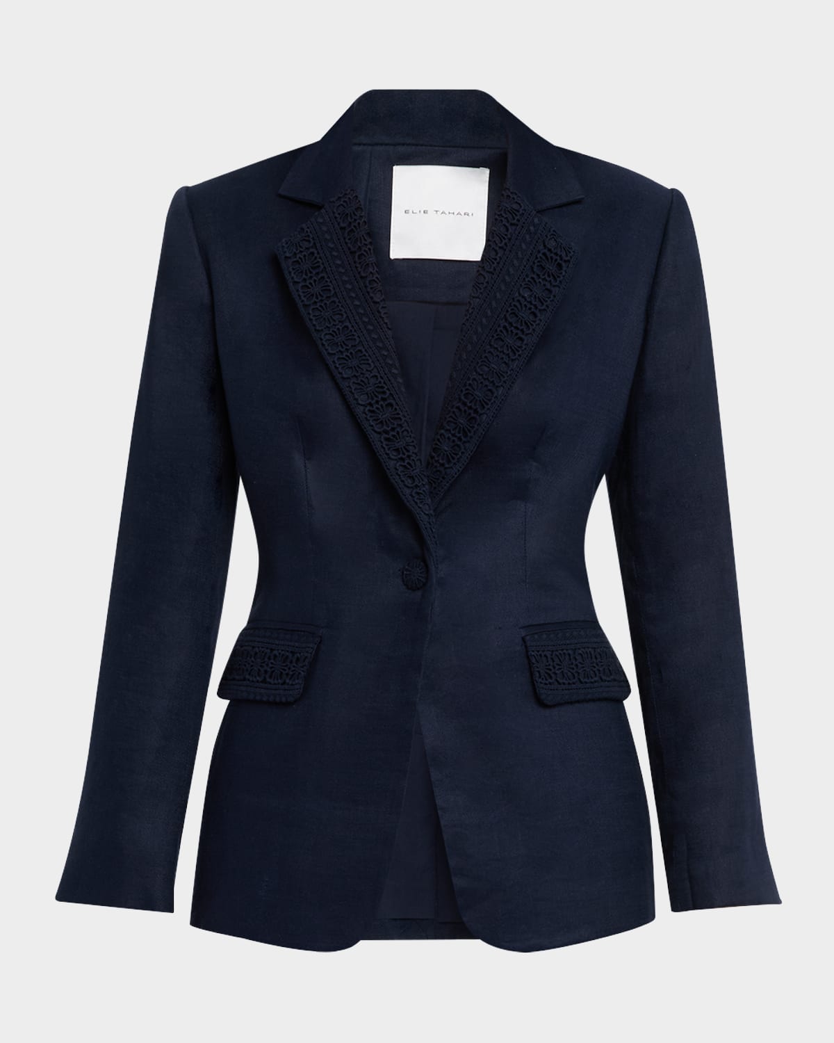 Elie Tahari The Aster Single-button Linen Jacket