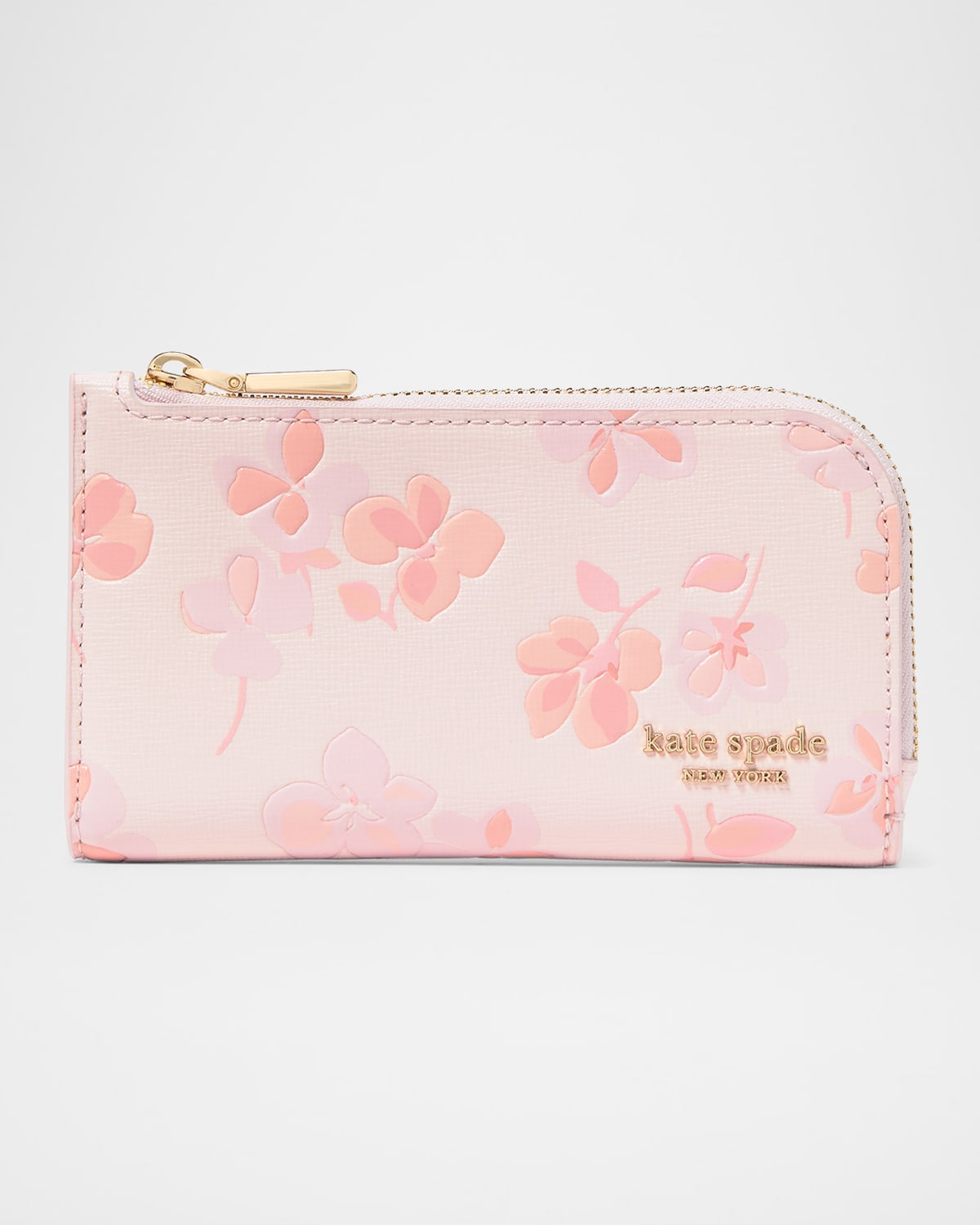 devin small spring pansies leather bifold wallet