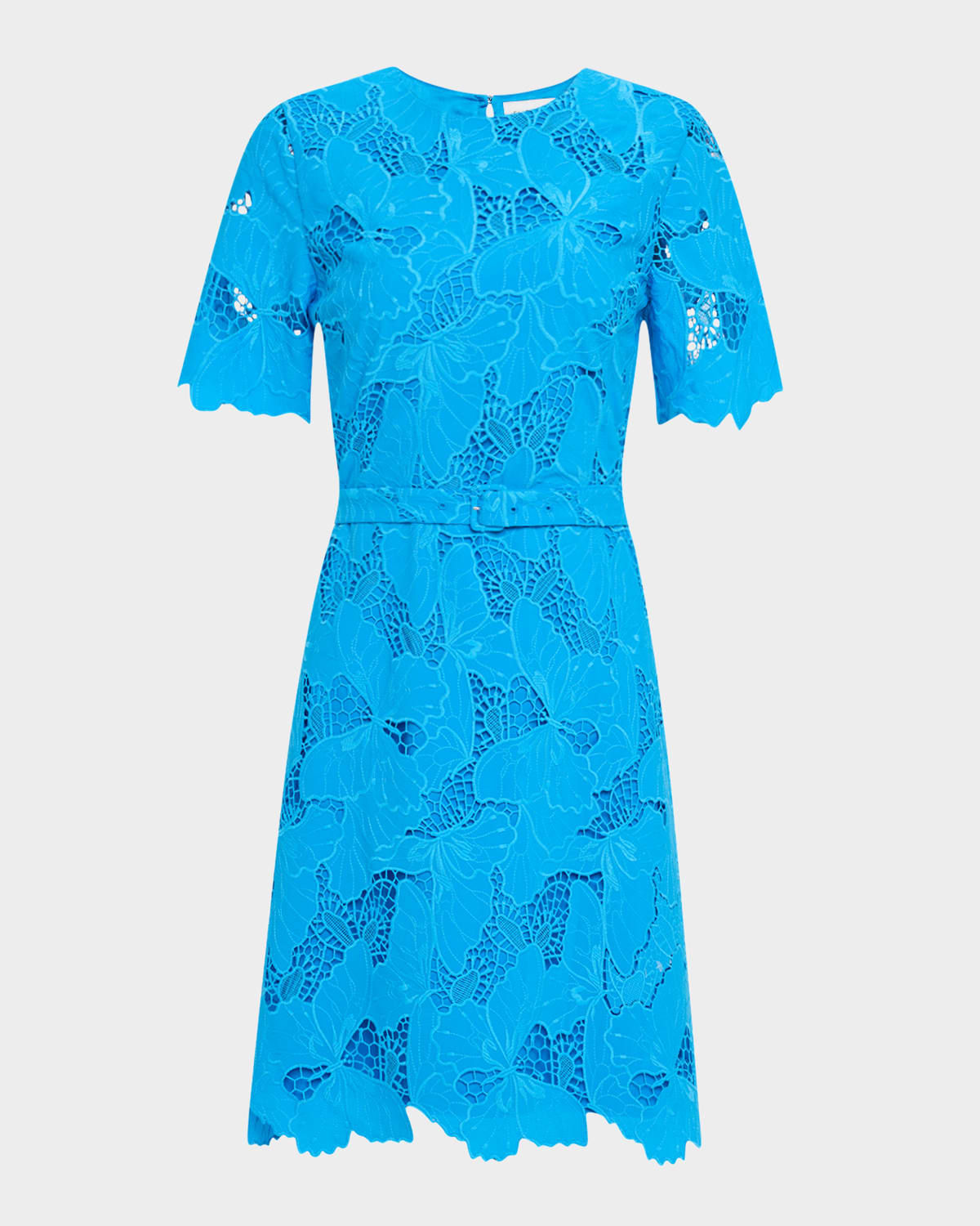 Elie Tahari The Clover Belted Butterfly Lace Dress