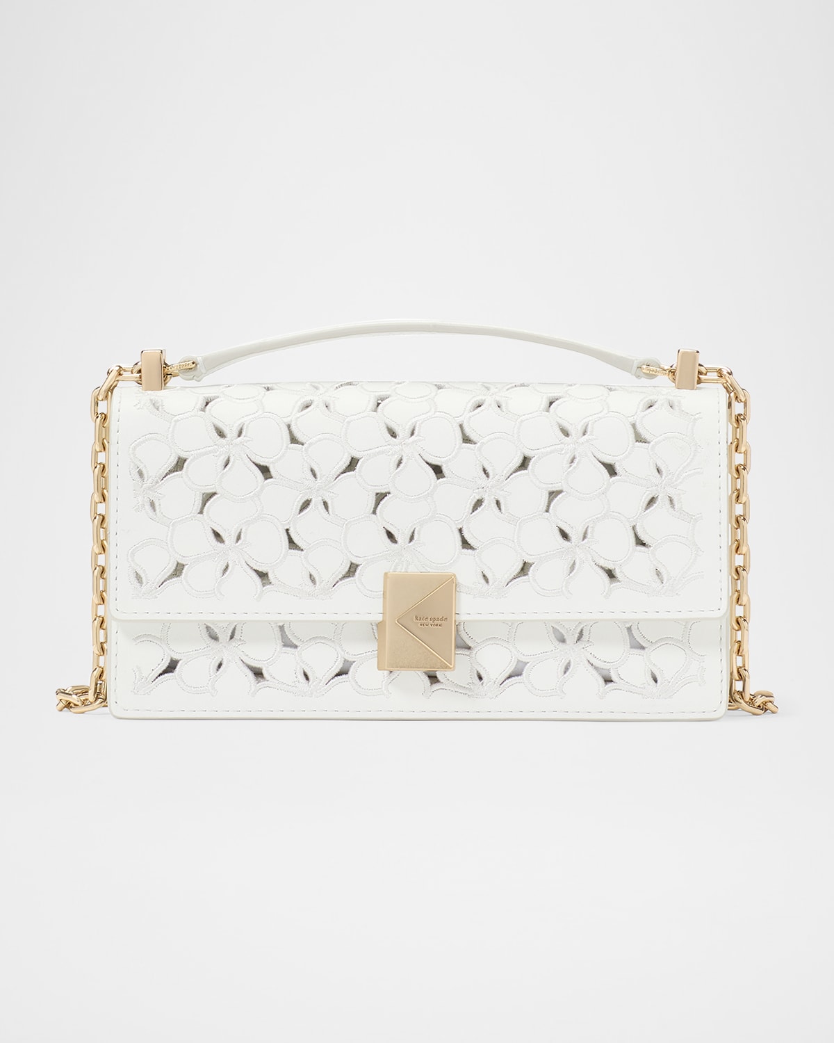deco mini flower eyelet leather crossbody bag