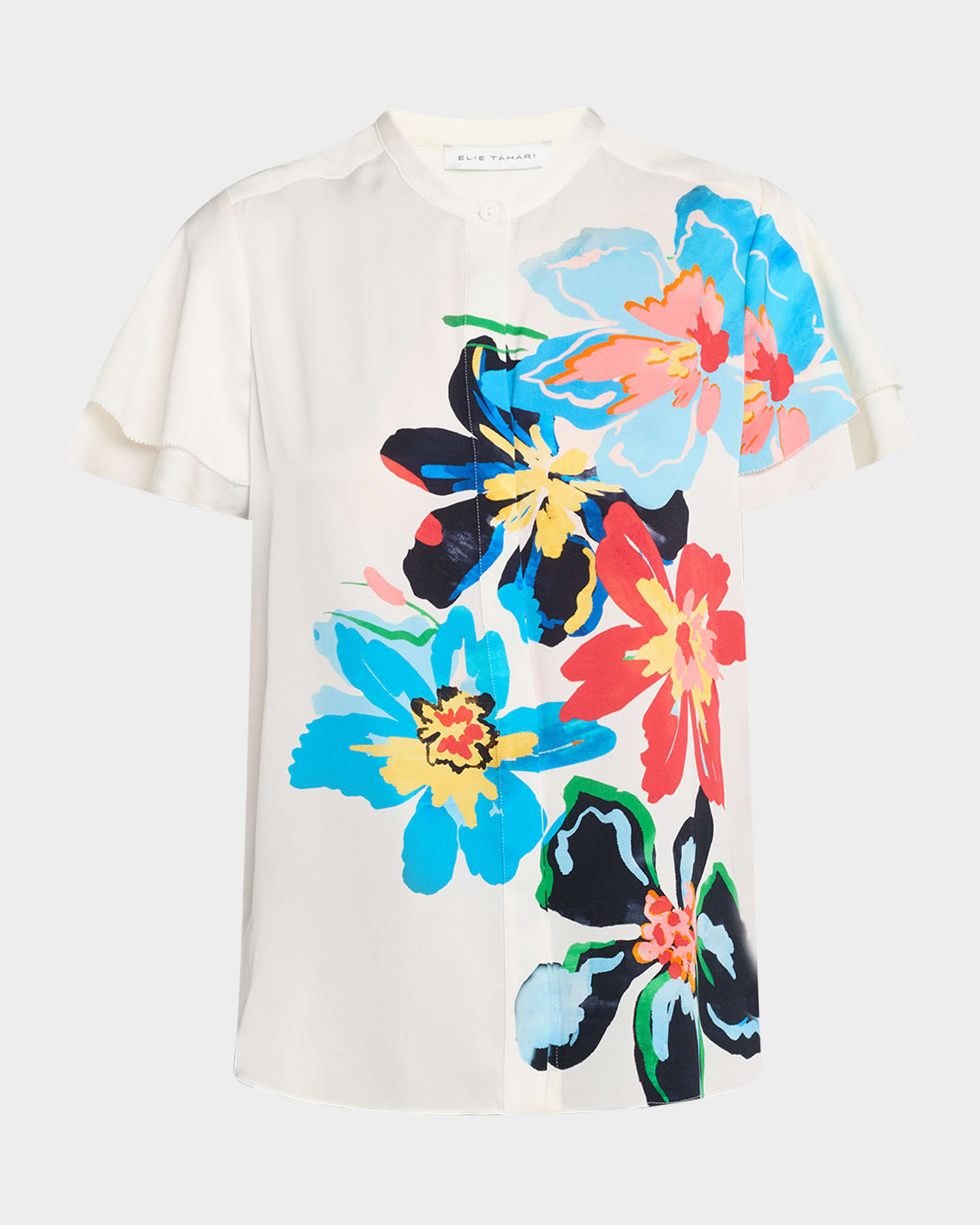 Shop Elie Tahari The Sable Floral-print Blouse