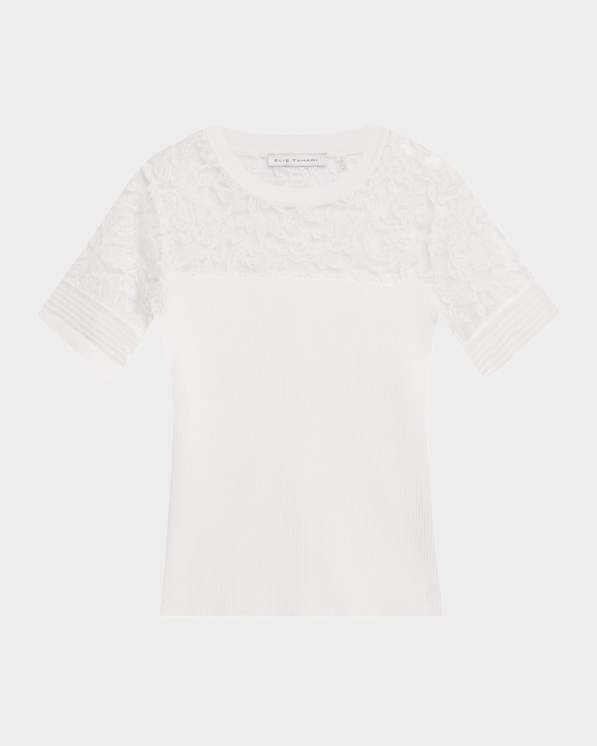 The Stephanie Ribbed Embroidered-Yoke Top
