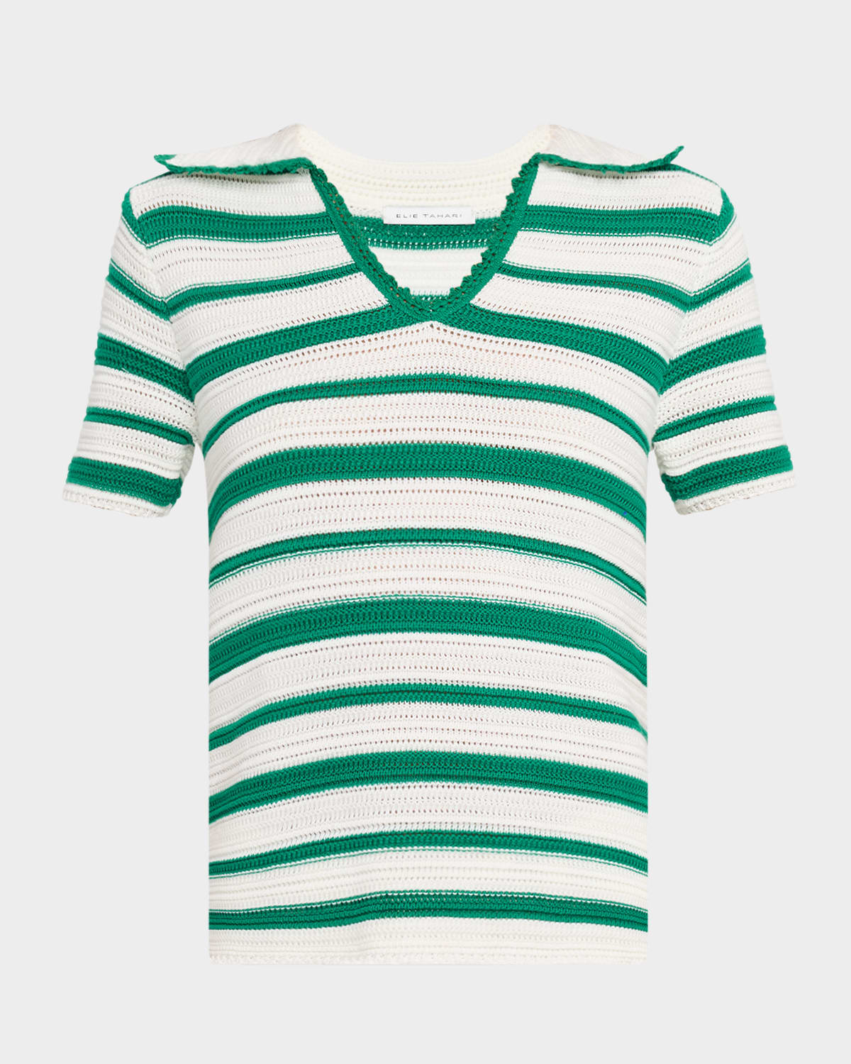 The Harlow Stripe Knit Polo Top