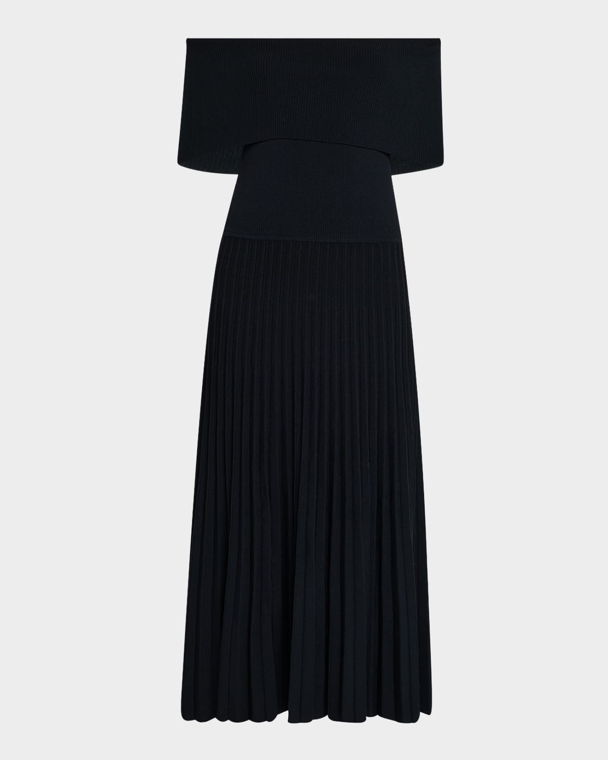 Elie Tahari The Persephone Off-shoulder Knit Midi Dress In Black