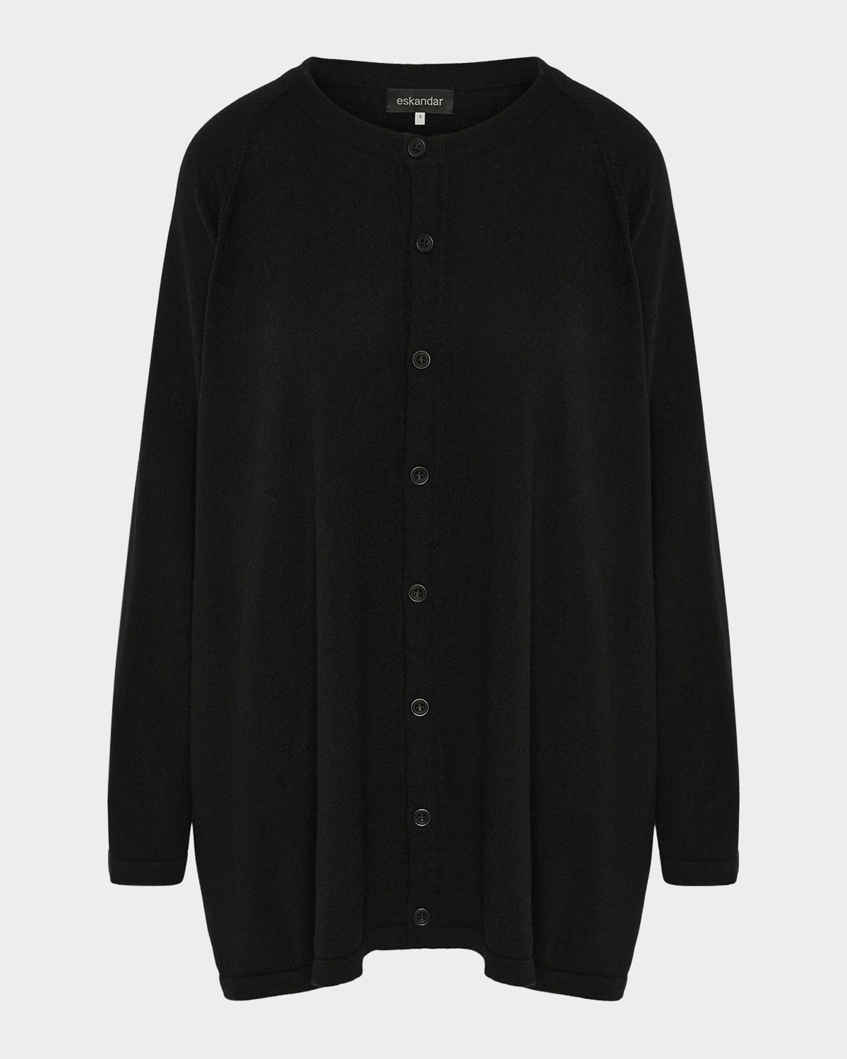 Shop Eskandar Cashmere Raglan-sleeve Round-neck Cardigan (long Length)