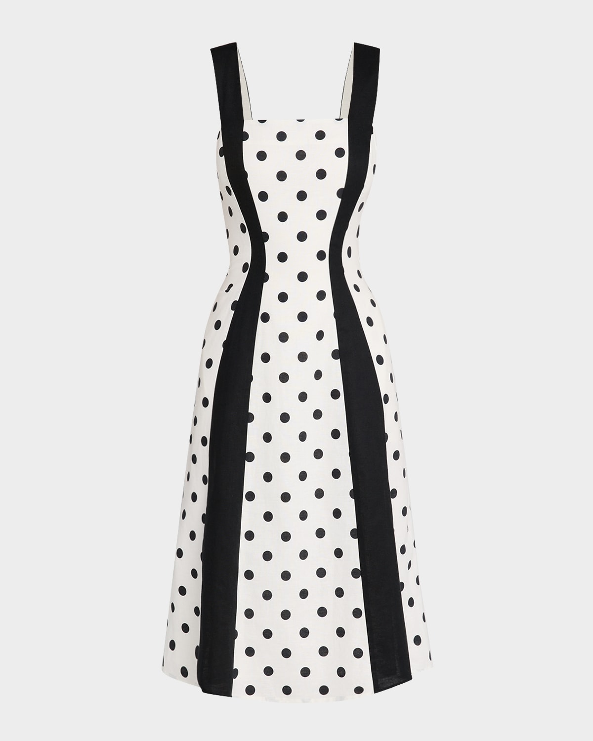Sloane Polka Dot Colorblock Midi Dress