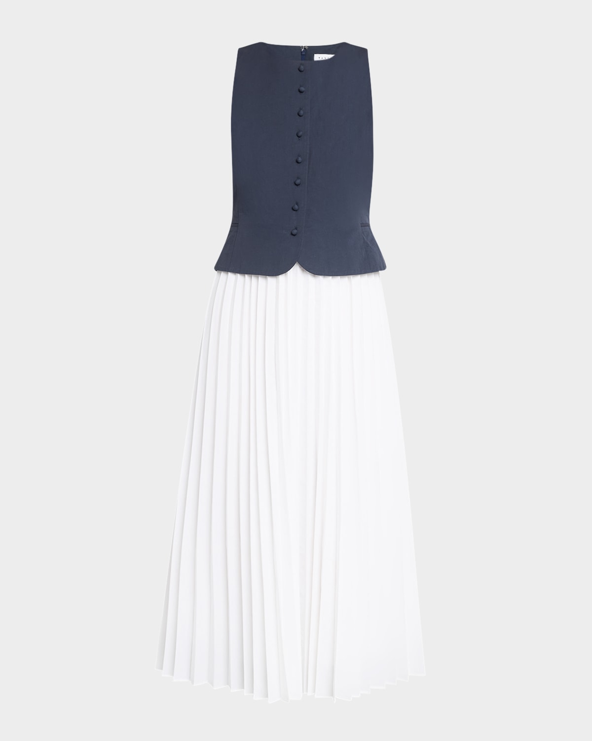 Tanya Taylor Robbie Pleated Combo Dress