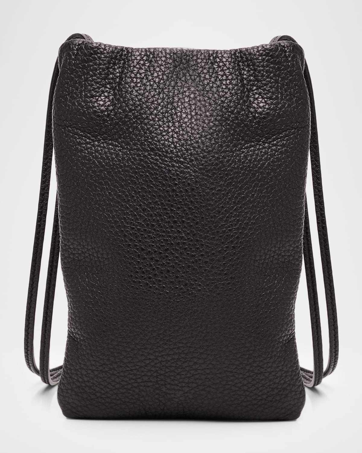 The Row Bourse Phone Case In Deer Leather In Black