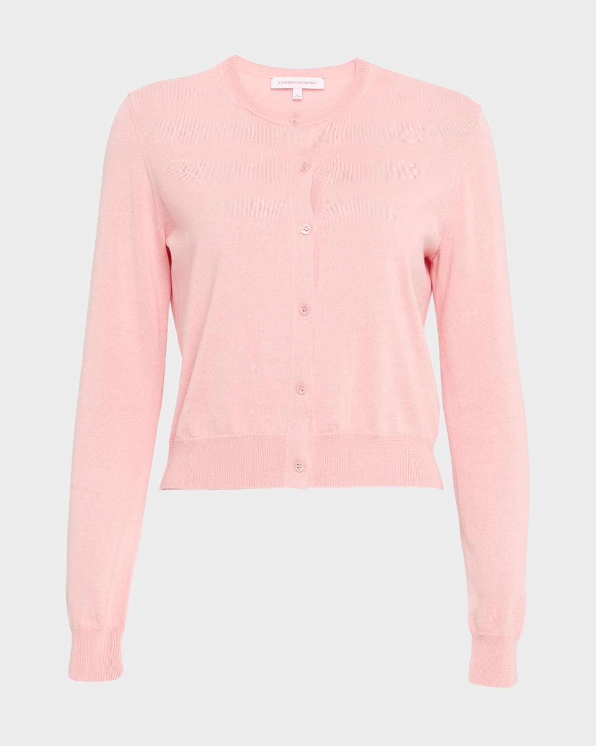 Silk-Cotton Crewneck Cardigan