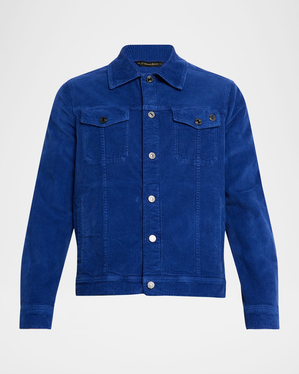 Stefano Ricci Men's Cotton Corduroy Trucker Jacket In Blue