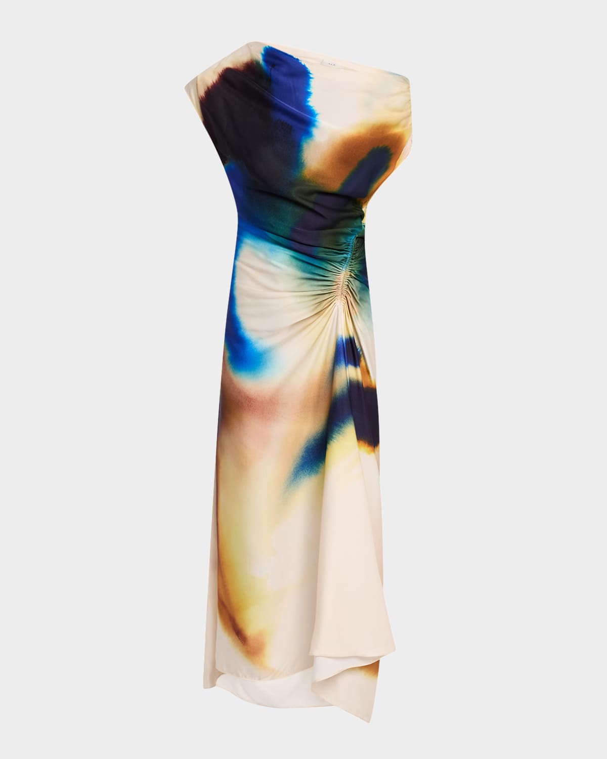 A.l.c Penny Draped Satin Maxi Dress In Neutral