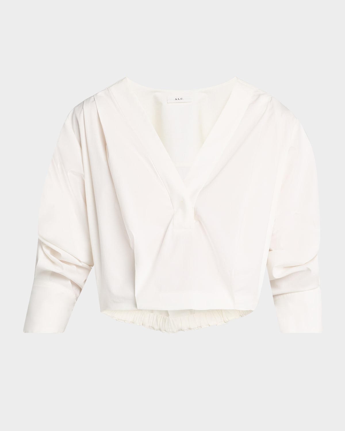 A.l.c Jordan Ruched-sleeve Popover Top In White