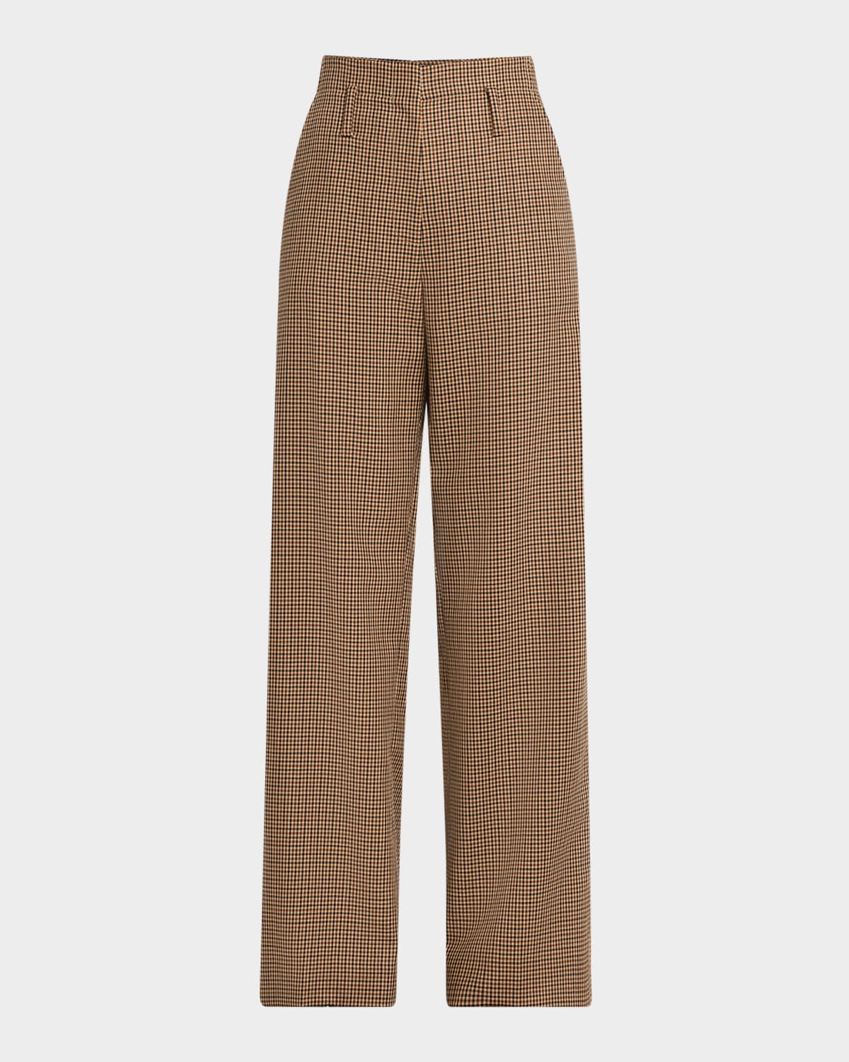 A.l.c . Liam Houndstooth Wide Leg Wool Pants In Brown